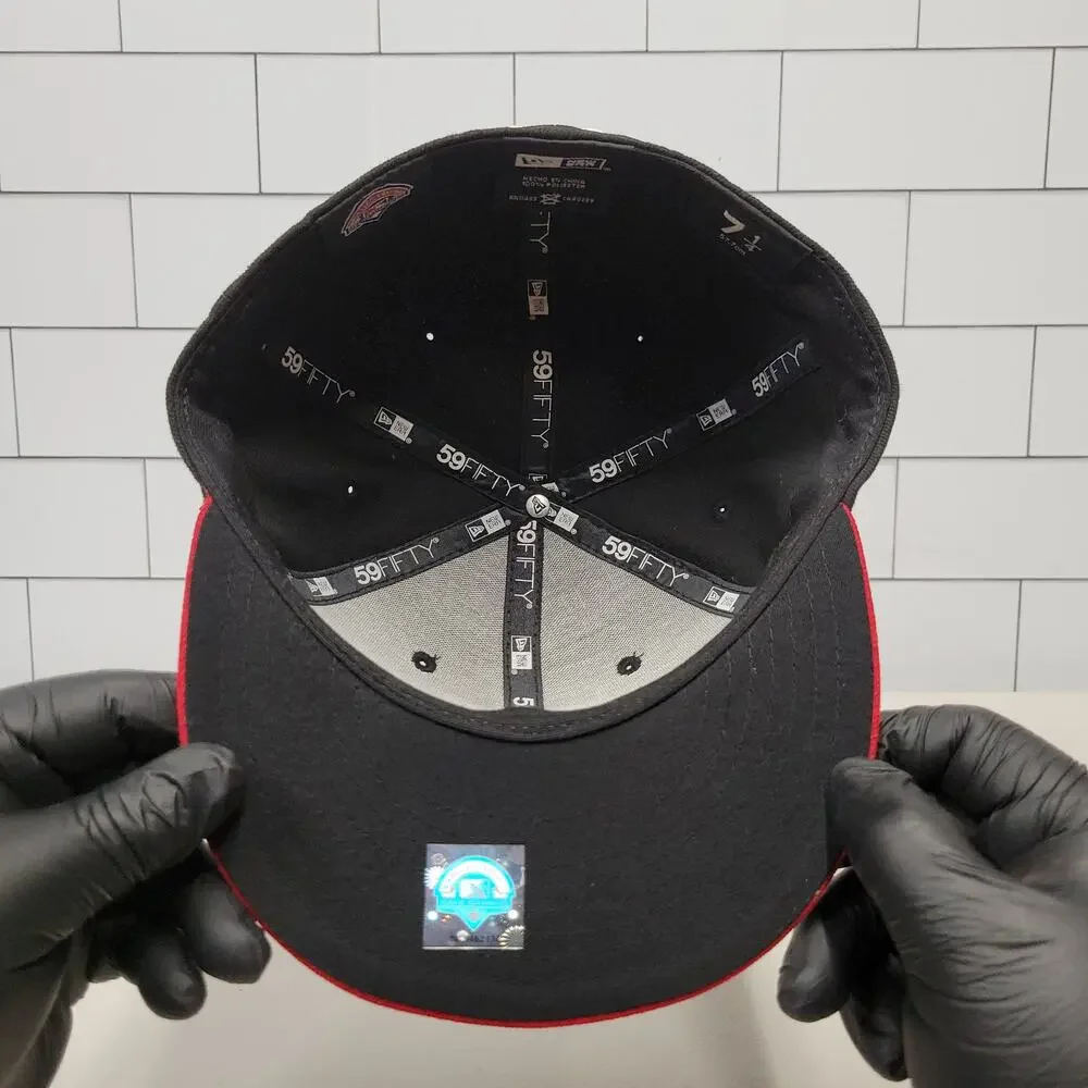 New Era 59FIFTY Hickory Crawdads MiLB Fitted Hat Black Red Size 7 1/4